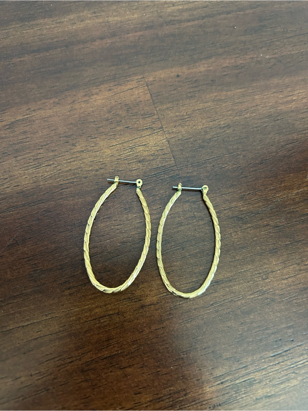 Premier Designs Gold plated Braided Oval Hoop Earrings